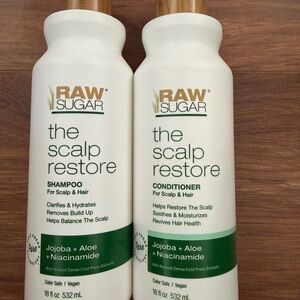 Sugar Raw The Scalp Restore Shampoo and Conditioner - White and Green